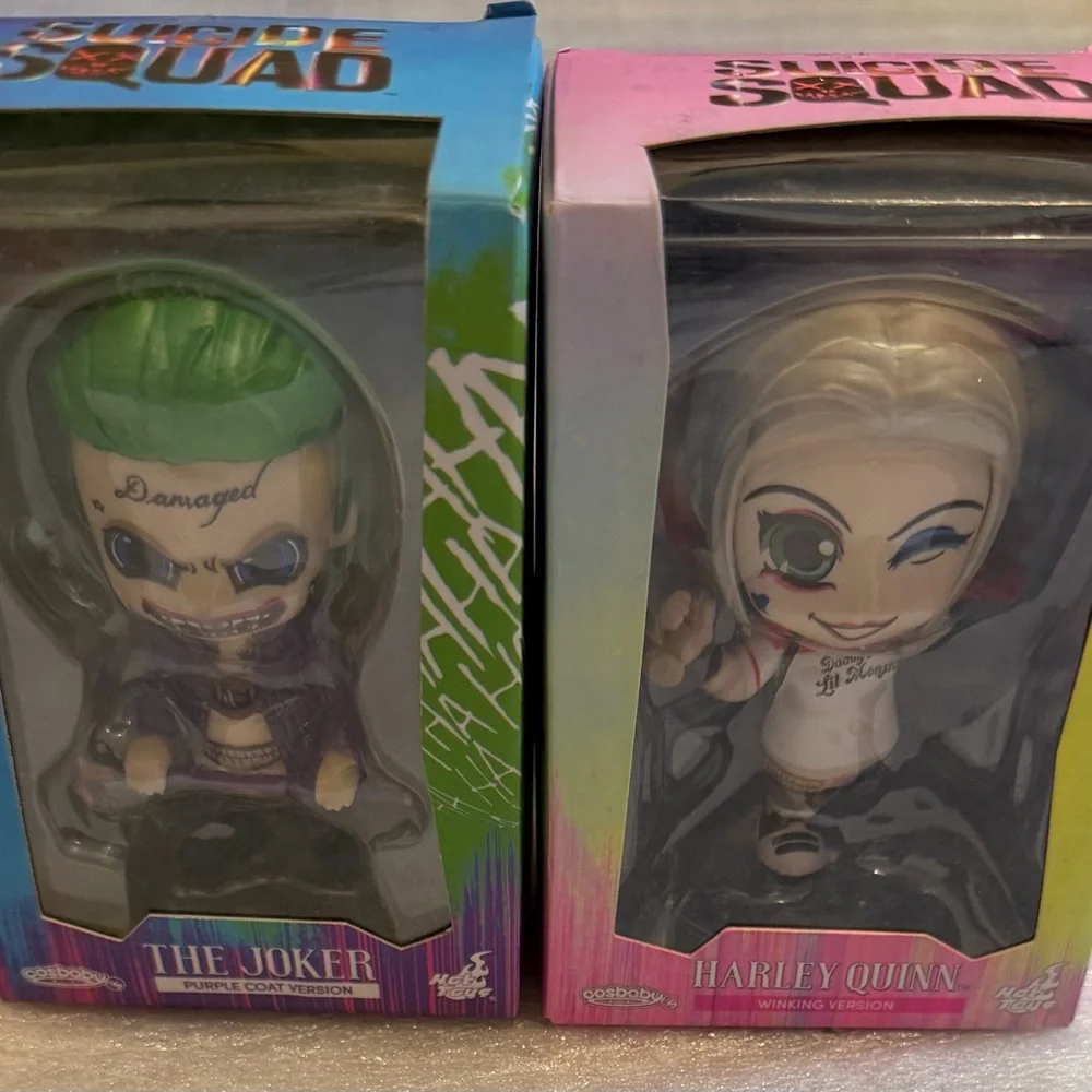 Suicide Squad The Joker & Harley Quinn Collectible Figures - Green, Blonde NWOT